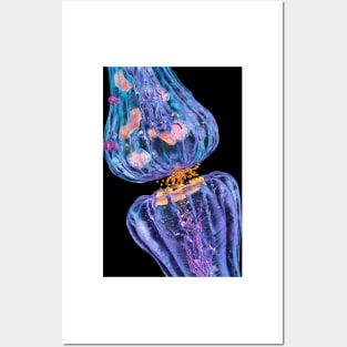 Nerve synapse, artwork (C036/9728) Posters and Art